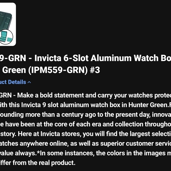 Invicta Green Watch Box - Picture 5 of 5